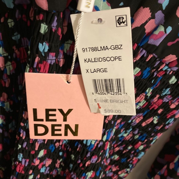 Leyden Black Printed Sheath Short Dress Size XL - Picture 11 of 12